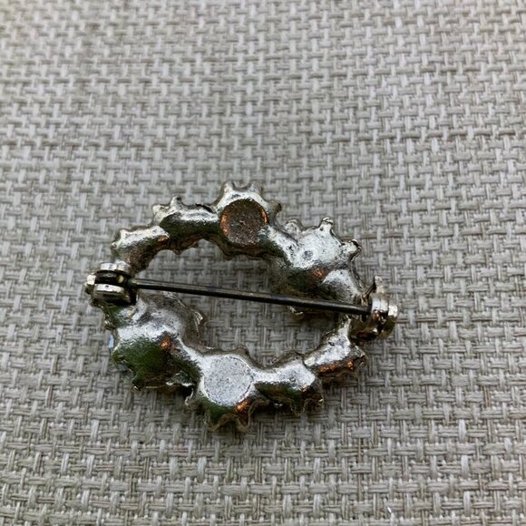 Aurora Borealis Iridescent Vintage Oval Silver Tone Brooch Pin - Picture 2 of 7